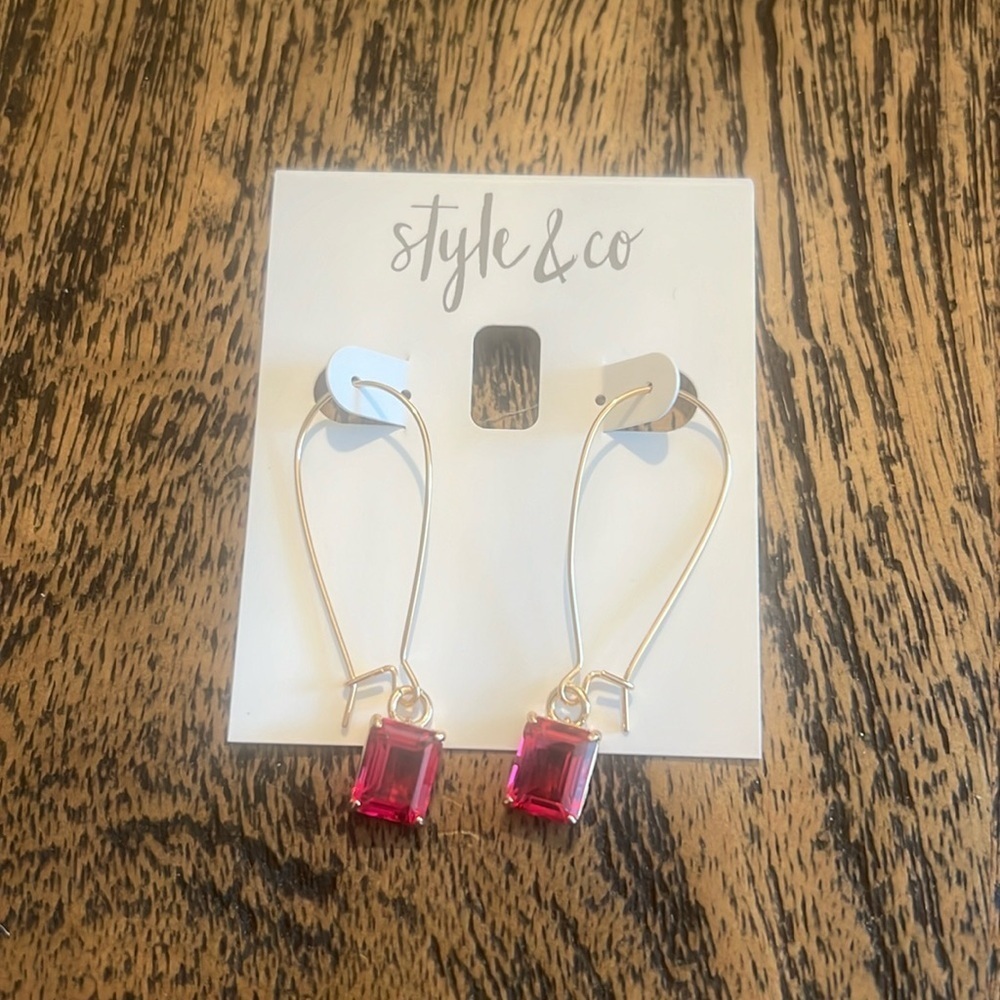 Style & co sliver gold and pink earrings
